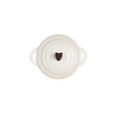 Mini Round Cocotte with Heart Gold Knob 10cm Meringue image number 3