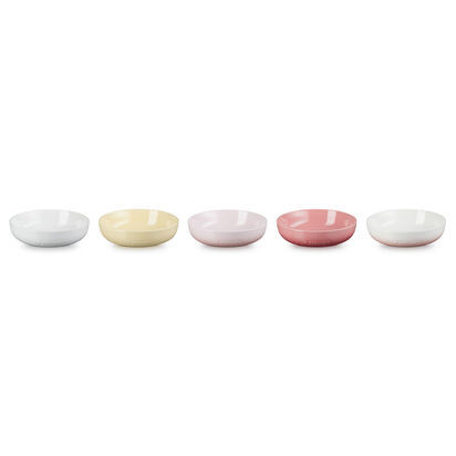 Set of 5 Sphere Dish 18cm White/Custard Yellow/Shell Pink/Rose Quartz/Powder Pink