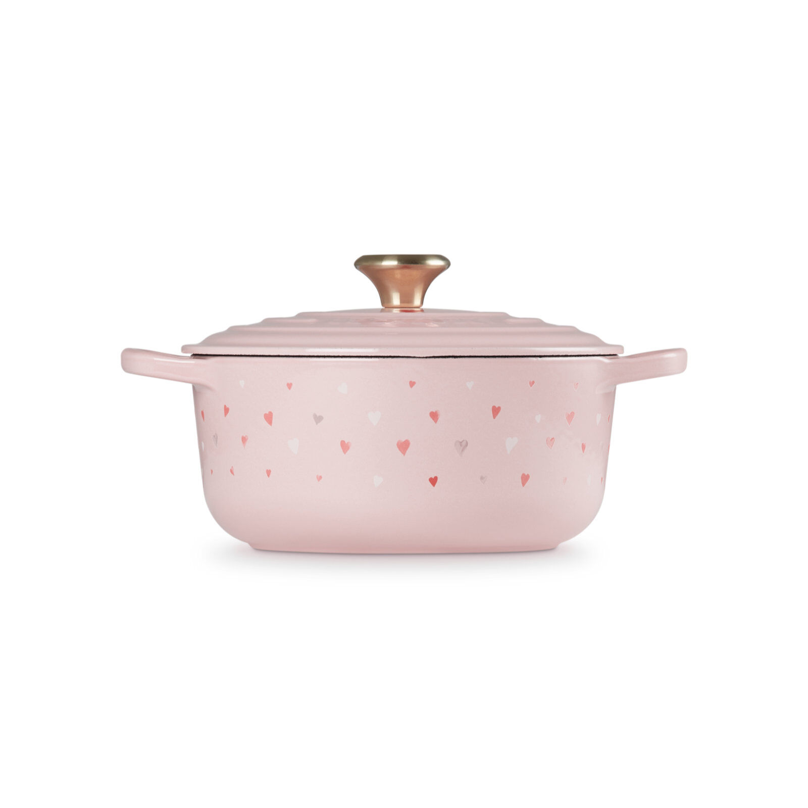 Hearts 圓形琺瑯鑄鐵鍋20厘米Chiffon Pink 850 | Le Creuset