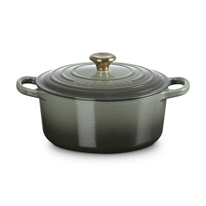 Cream 26x12cm Casserole Pot with Gold Knob