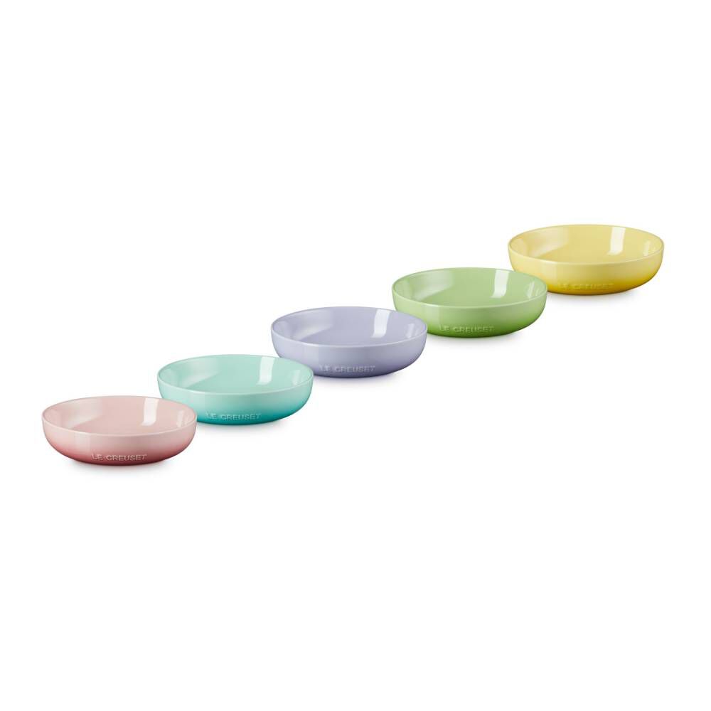 Set of 5 Sphere Dish 18cm Pale Rose/Cool Mint/Pastel Purple