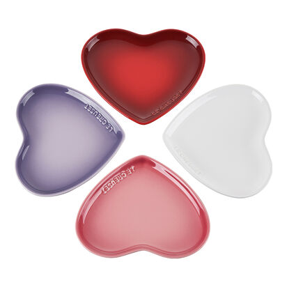 Set of 4 Heart Sphere Plate 17cm Cerise/White/Bluebell Purple/Rose Quartz image number 0