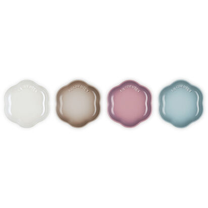 Set of 4 Sphere Flower Plate 11cm (Pearlized White/Nutmeg/Mauve Pink/Sea Salt)