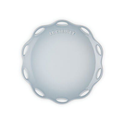 Fleur Lace Round Plate 19cm Silver Blue