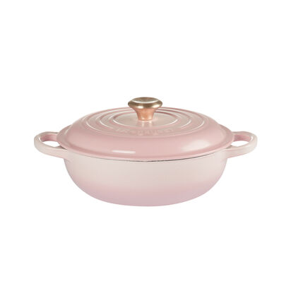 Round Stew Pot 22cm Shell Pink (Light Gold Knob)