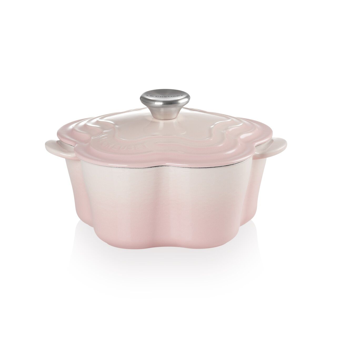 花形琺瑯鑄鐵鍋20厘米Shell Pink (銀色鍋蓋頭) 777 | Le Creuset
