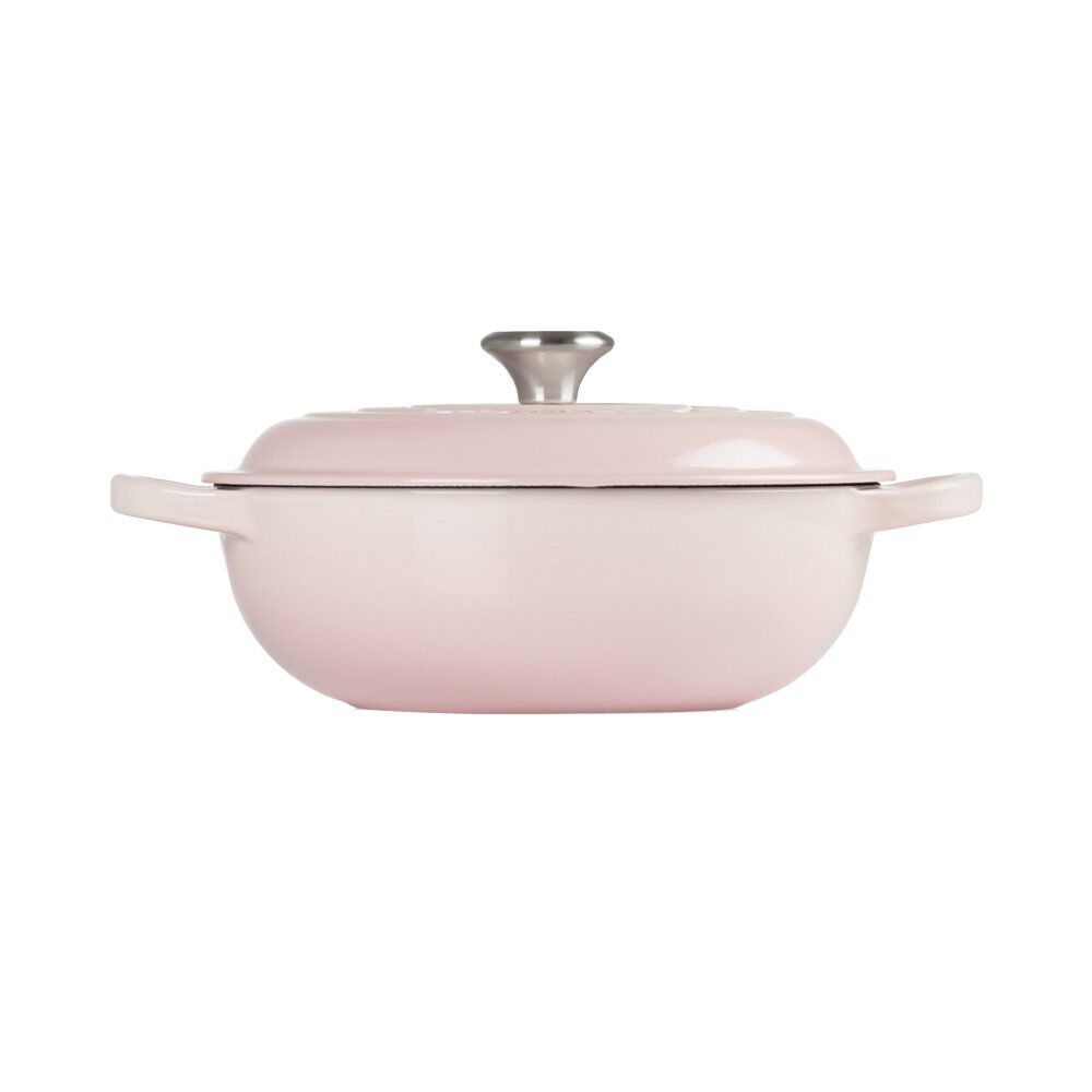 圓形琺瑯鑄鐵燉鍋22厘米Shell Pink (黑色內鍋) 777 | Le Creuset