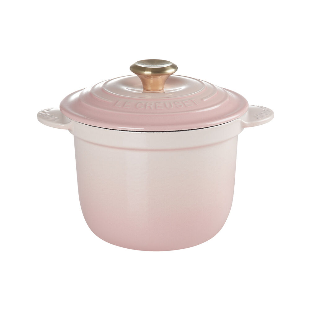 Cocotte Every 高身琺瑯鑄鐵鍋18厘米Shell Pink (淺金色鍋蓋頭
