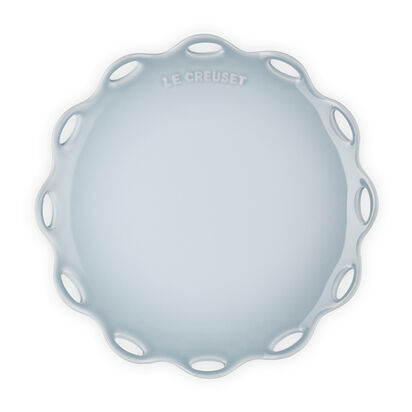 Fleur Lace Round Plate 25cm Silver Blue
