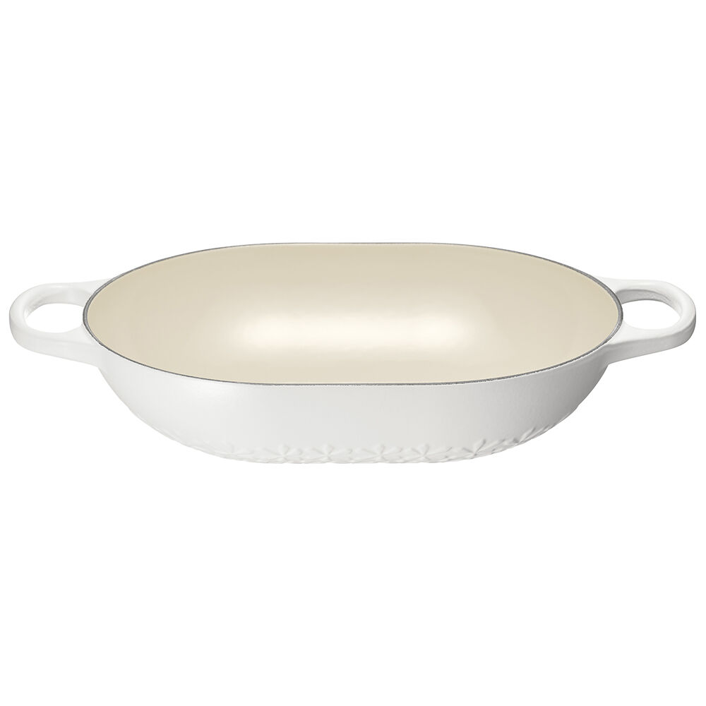 Fleur Relief Oblong Casserole 31cm Cotton 431 Le Creuset Hong Kong