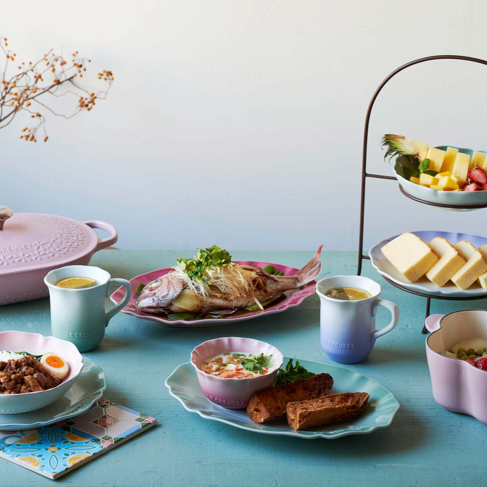 Elegant Frill 花形琺瑯鑄鐵鍋20厘米Sugar Pink 501 | Le Elegant Frill 花形琺瑯鑄鐵鍋20厘米Sugar Pink 501 | Le