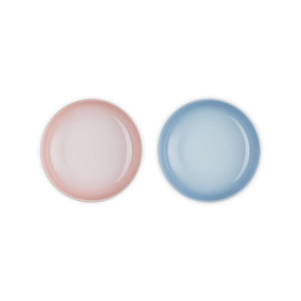 陶瓷圓形盤2件裝20厘米(Shell Pink/Coastal Blue) MultiColor | Le Creuset Hong Kong