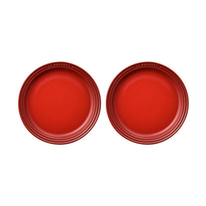 Set of 2 Round Plate 19cm Cherry Red