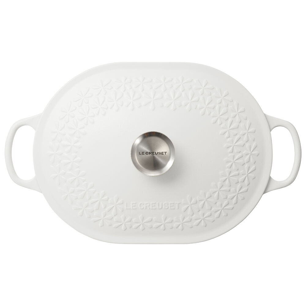 Fleur Relief Oblong Casserole 31cm Cotton 431 Le Creuset Hong Kong