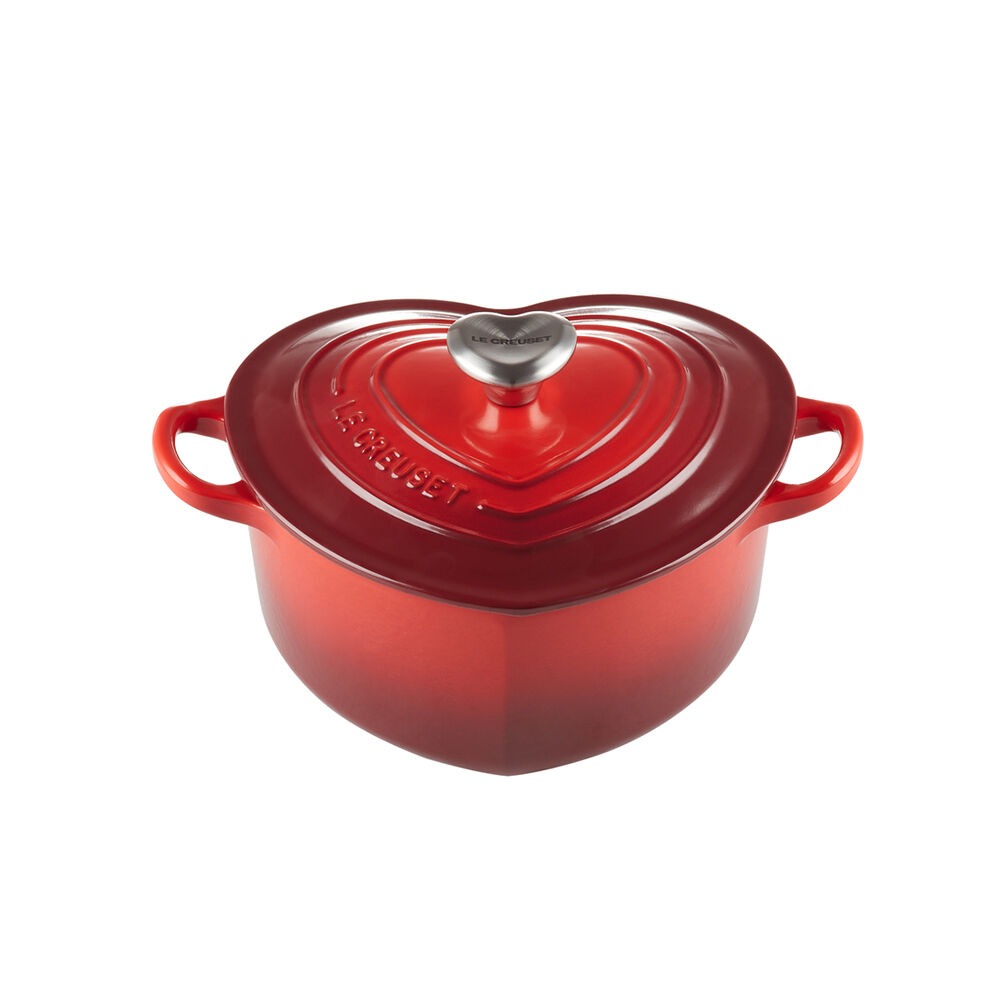 Heart Shaped Casserole with Heart Knob 20cm Cerise 060 Le Creuset