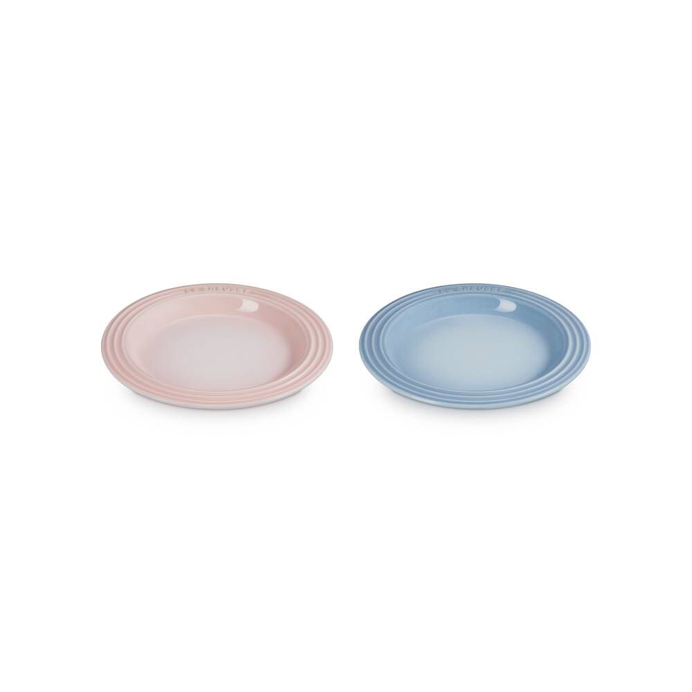 Set of 2 Round Plate 18cm (Shell Pink/Coastal Blue