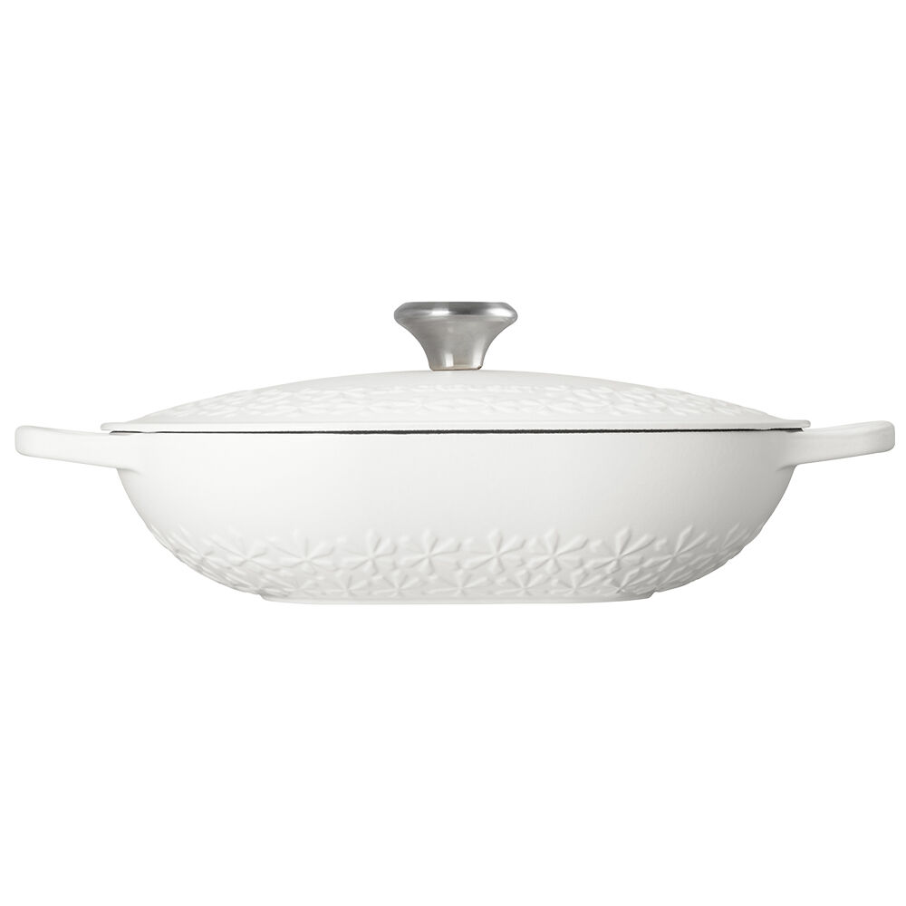 Fleur Relief Oblong Casserole 31cm Cotton 431 Le Creuset Hong Kong