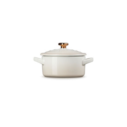 Mini Round Cocotte with Heart Gold Knob 10cm Meringue image number 2