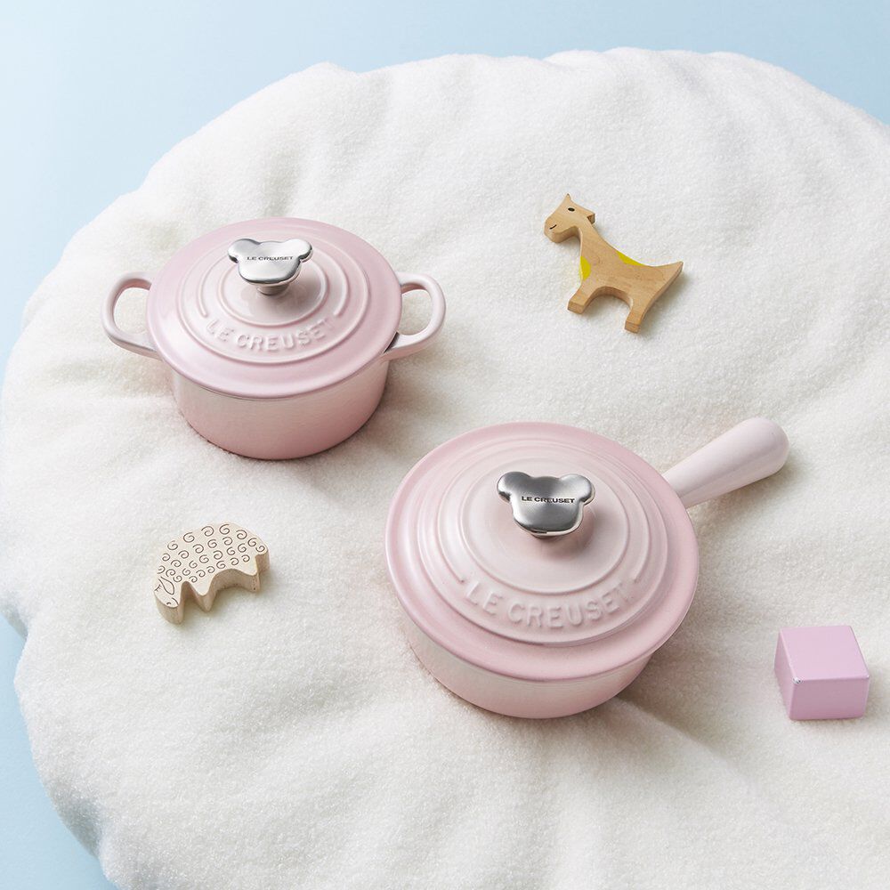 Round Casserole 14cm w/ bear knob Shell Pink 777 | Le