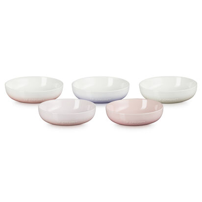 Set of 5 Sphere Dish 18cm Shell Pink/Powder Pink/Powder Purple/Milky Pink/Meringue