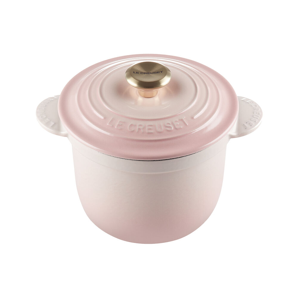 Cocotte Every 高身琺瑯鑄鐵鍋18厘米Shell Pink (淺金色鍋蓋頭