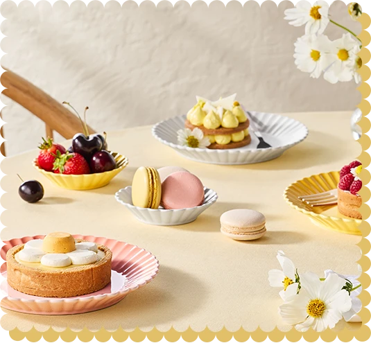 Gerbera Bowl with fruits and desserts