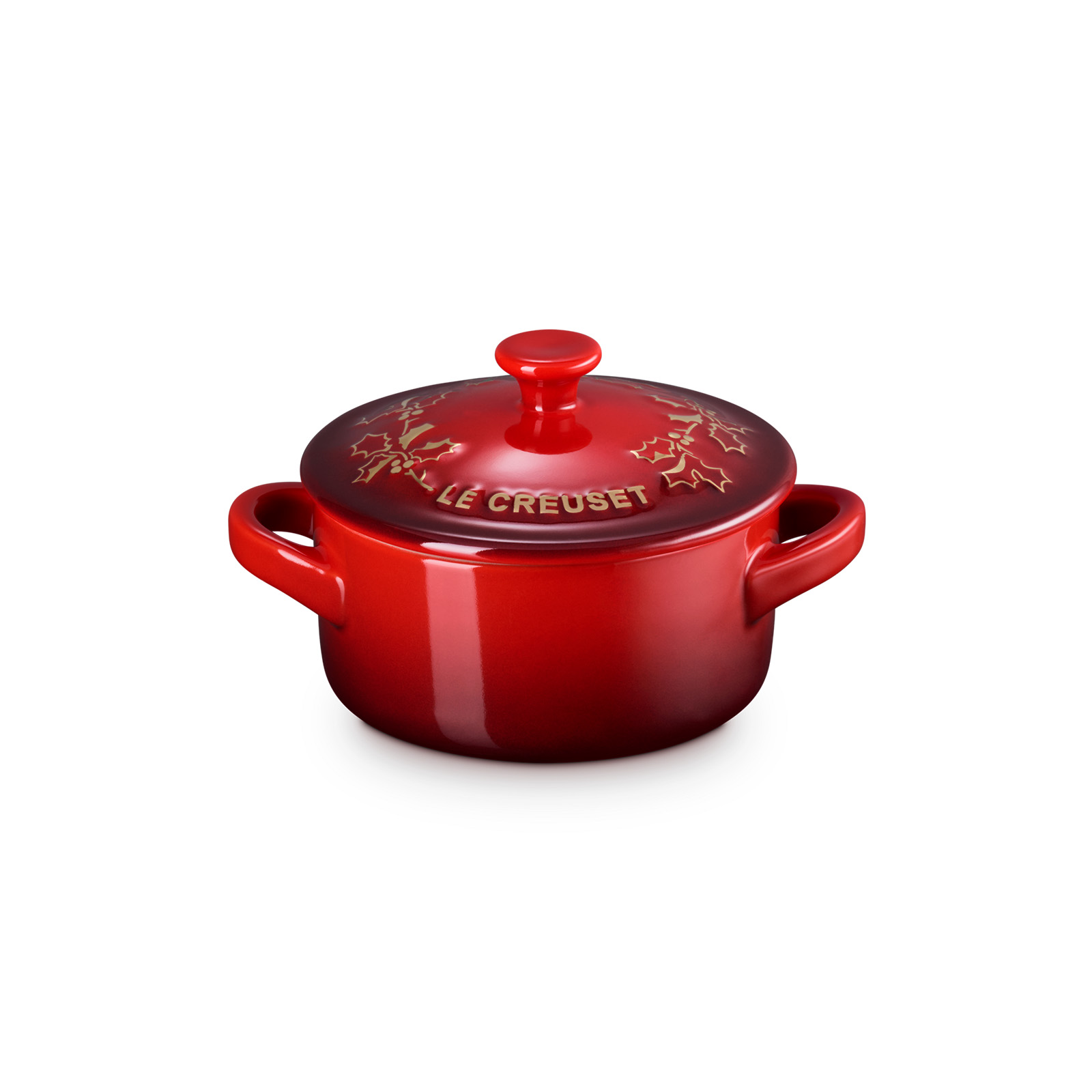 Holly 迷你陶瓷金色圖案小鍋子 Cerise