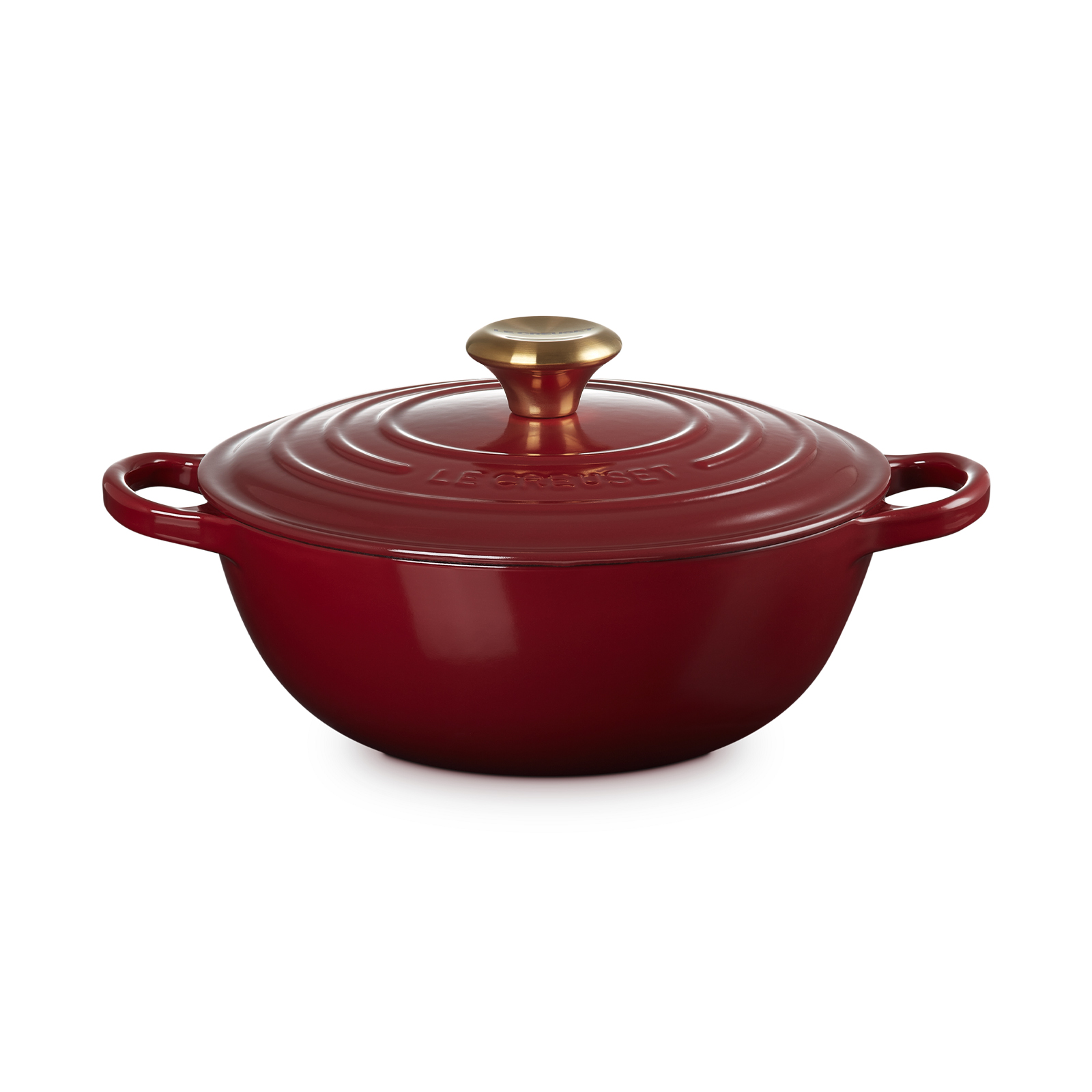 琺瑯鑄鐵深炒鍋 24厘米 Garnet (金色鍋蓋頭)