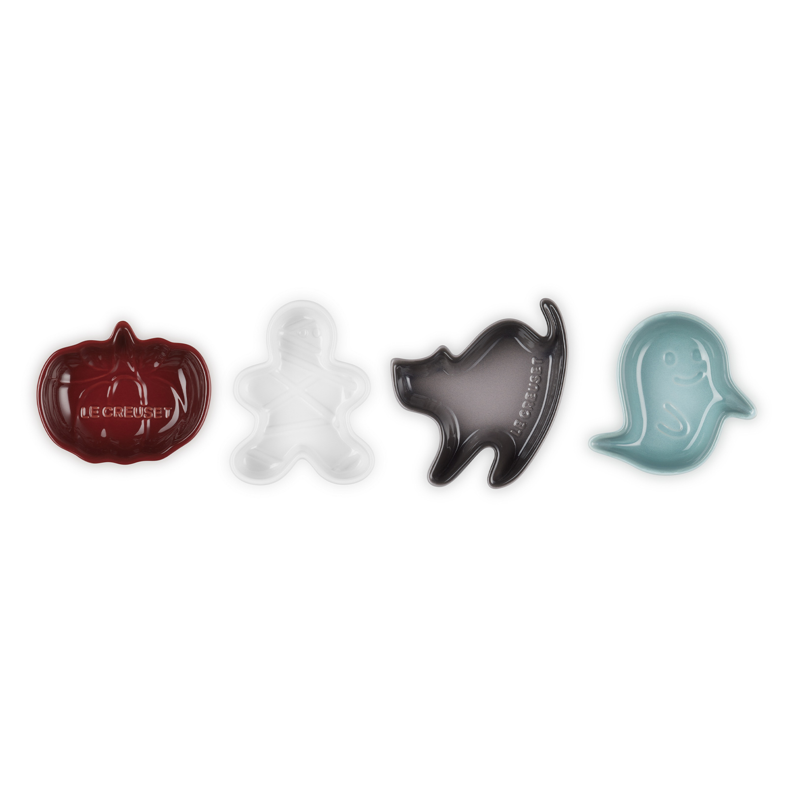 Set of 4 Mini Halloween Dish Garnet/White/Flint/Sea Salt