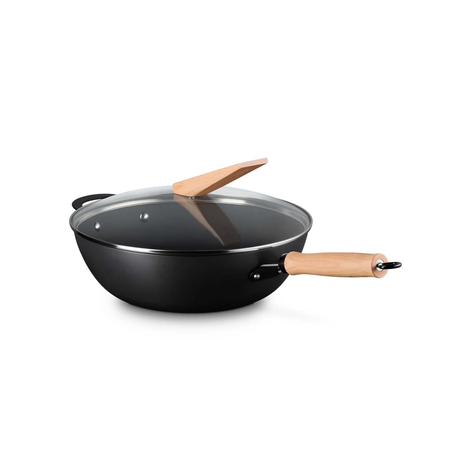Carbon Steel Wok with Glass Lid image number 1