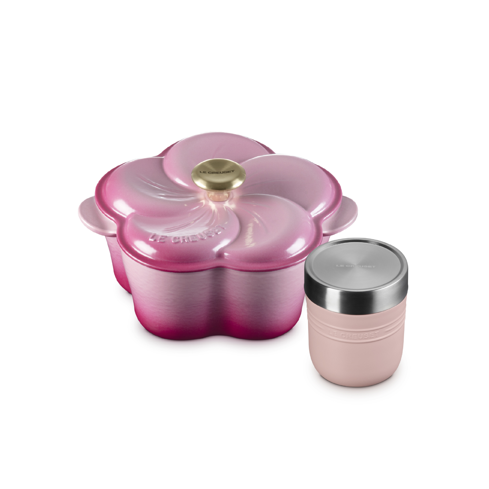 Flower Cocotte 20cm Berry (Light Gold Knob) Special Set