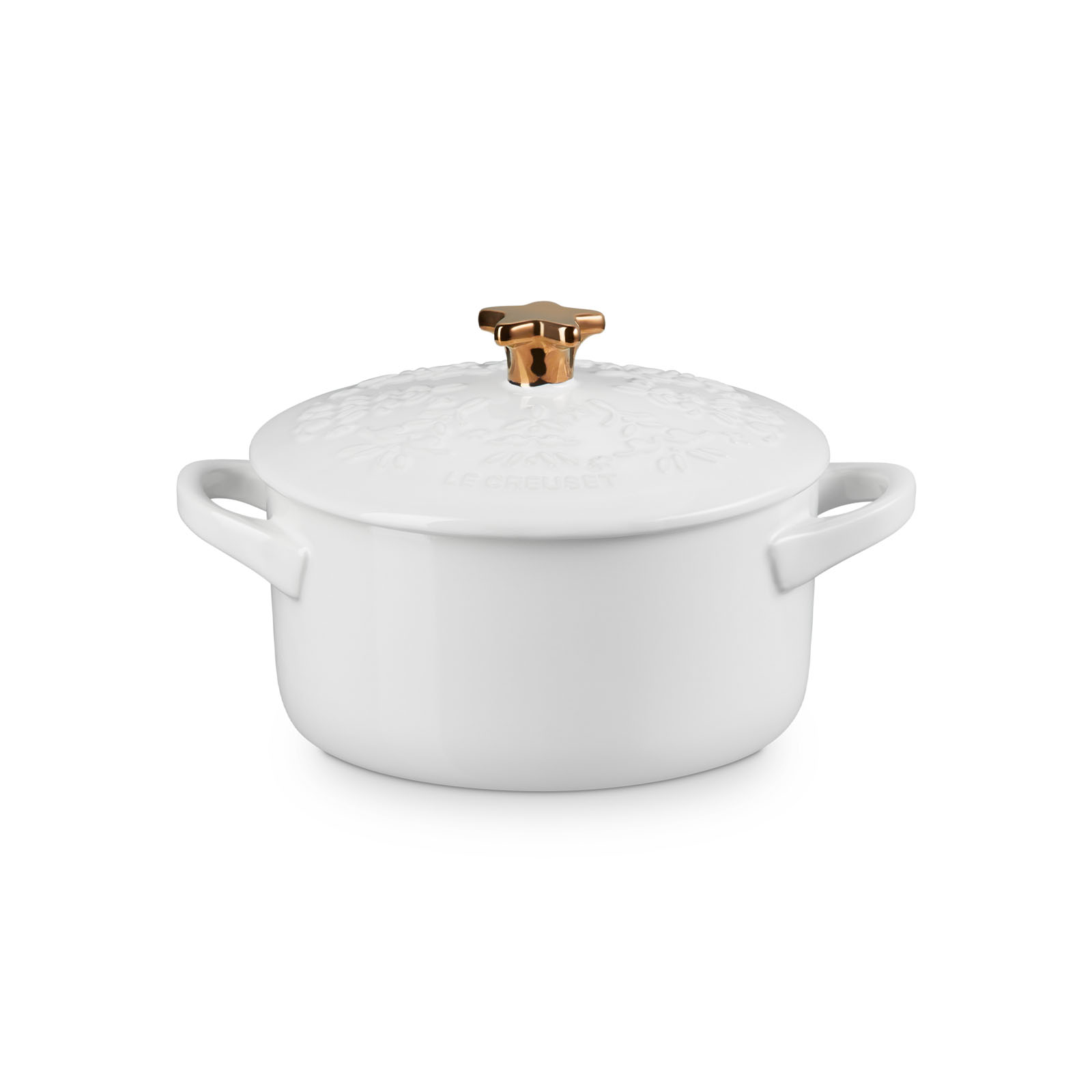 Noël 迷你陶瓷圓形小鍋子(金色星型鍋蓋頭)