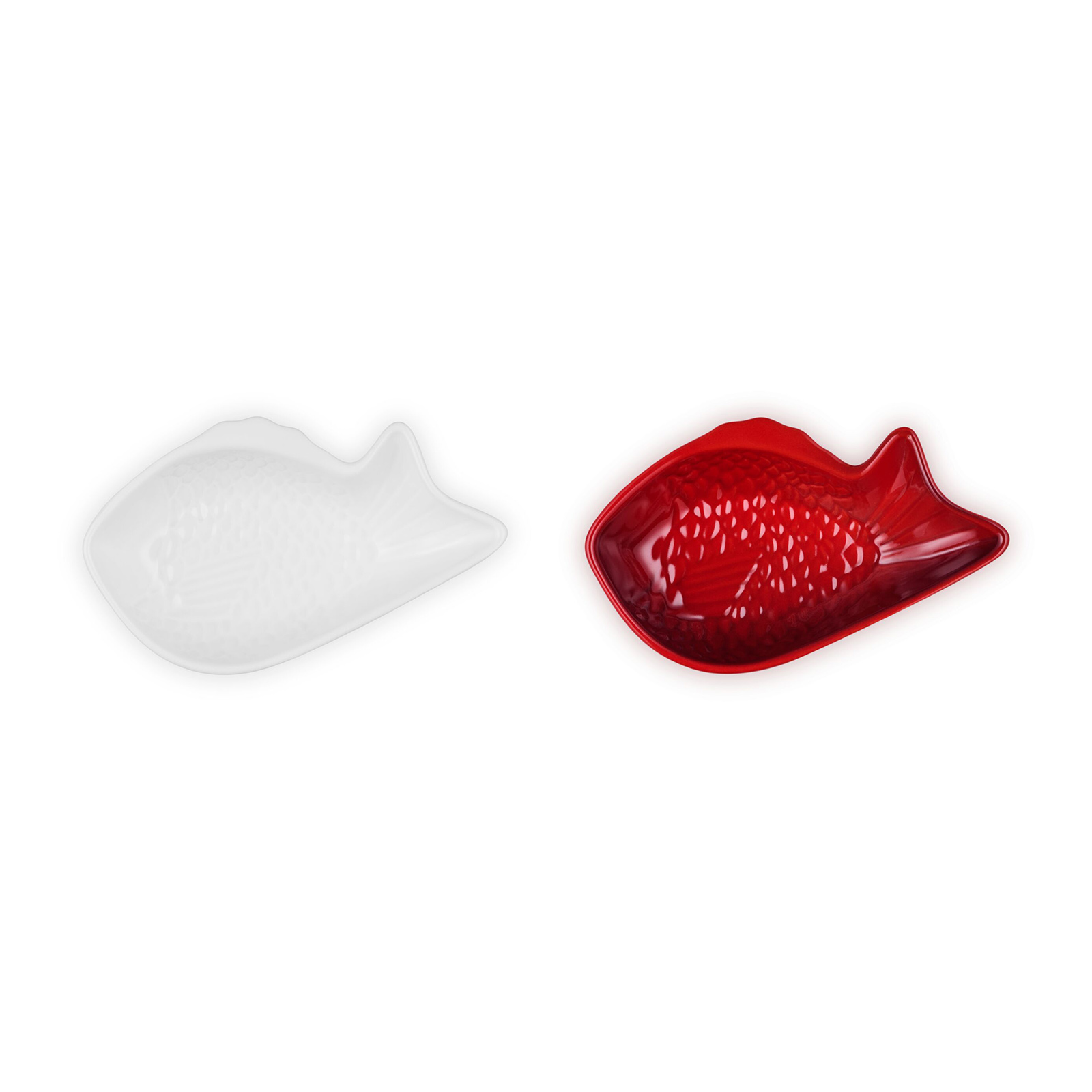 Set of 2 Snapper Dish White/Cerise image number 3