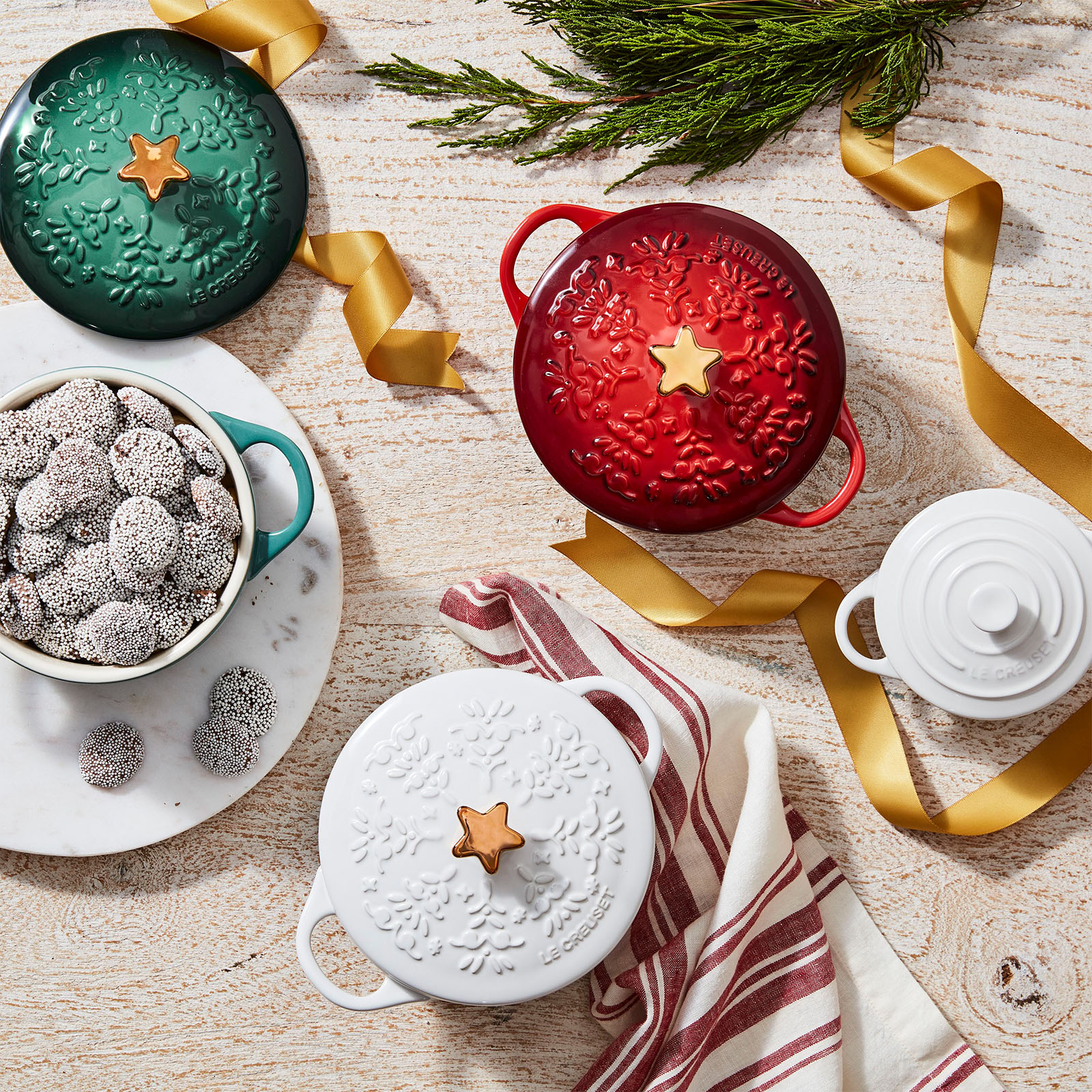 Noël 迷你陶瓷圓形小鍋子(金色星型鍋蓋頭) image number 5