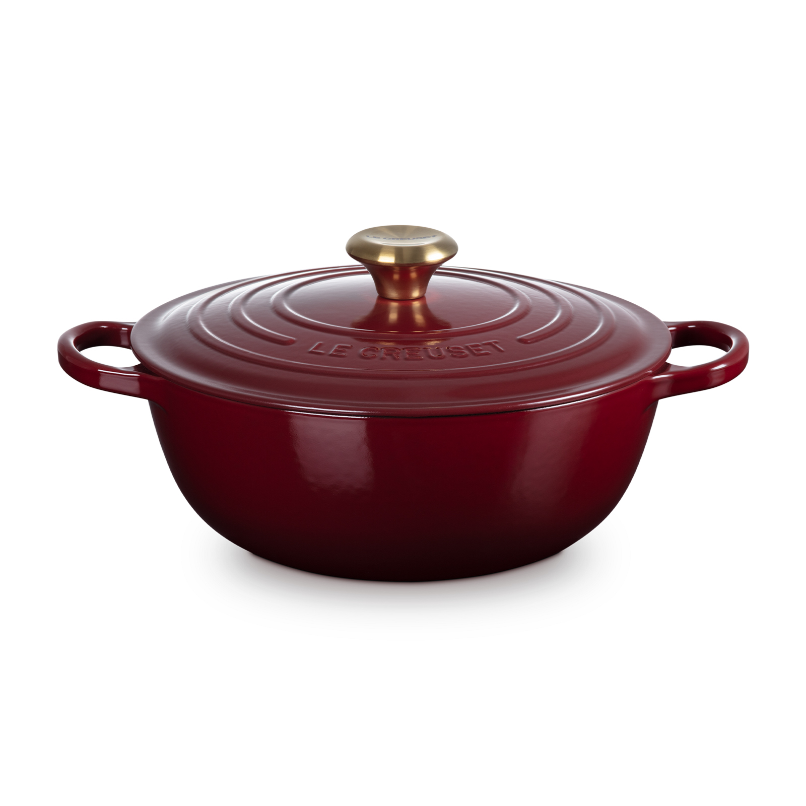 琺瑯鑄鐵深炒鍋 26厘米 Garnet (金色鍋蓋頭)