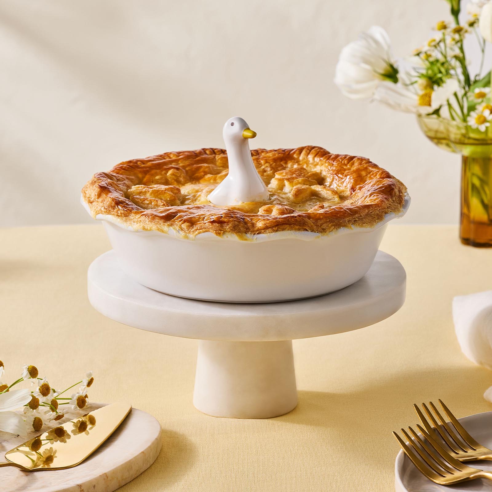 鴨子造型陶瓷派鳥 image number 2