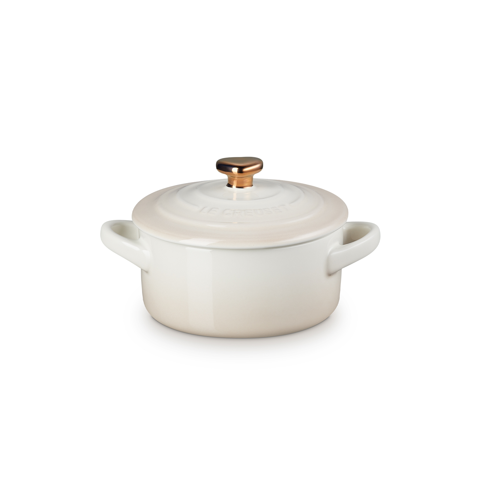 迷你陶瓷圓形小鍋子 (金色心形鍋蓋頭) image number 1