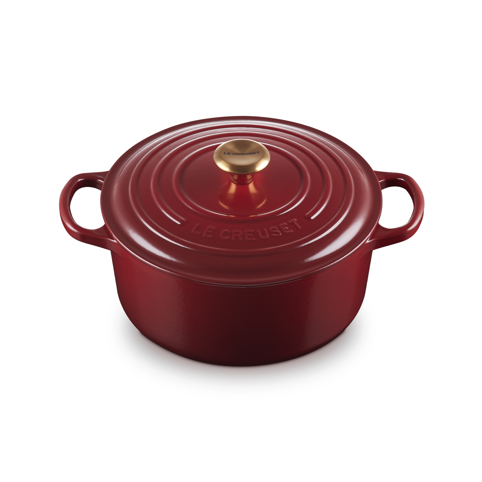 圓形琺瑯鑄鐵鍋 (金色鍋蓋頭) image number 1