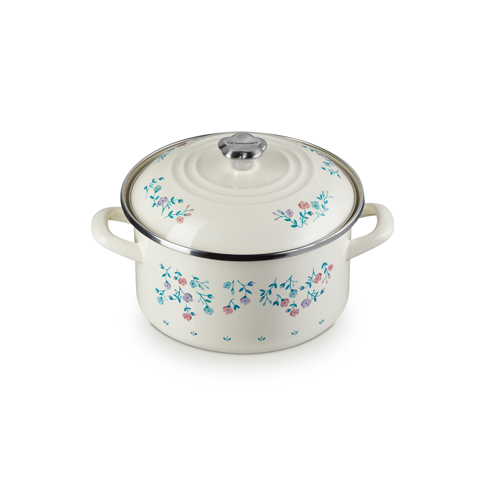 Petite Fleur Enamel On Steel Casserole (Flower Knob) image number 1