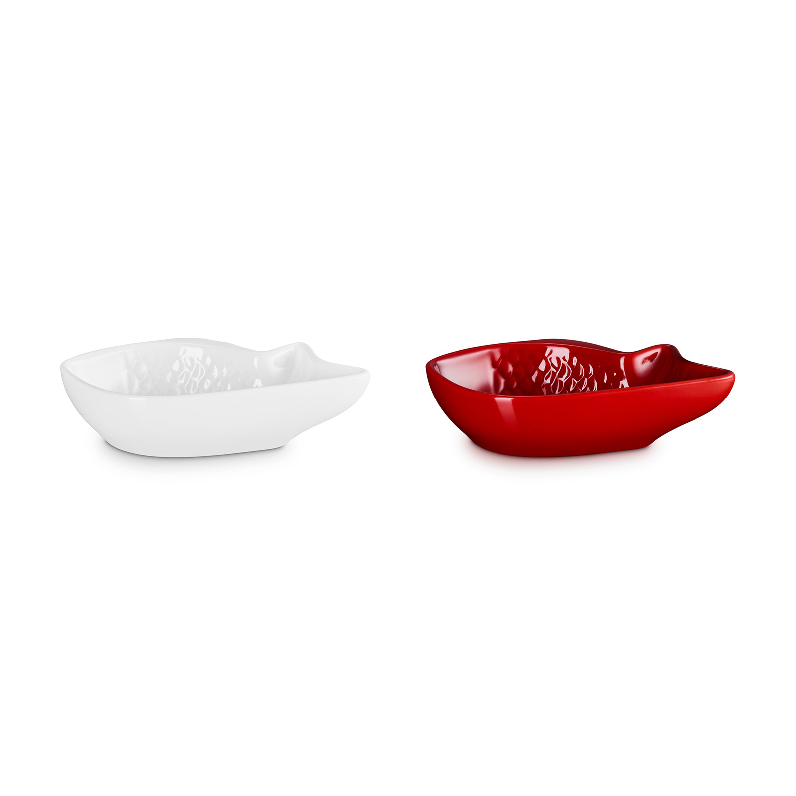 Set of 2 Snapper Dish White/Cerise image number 1
