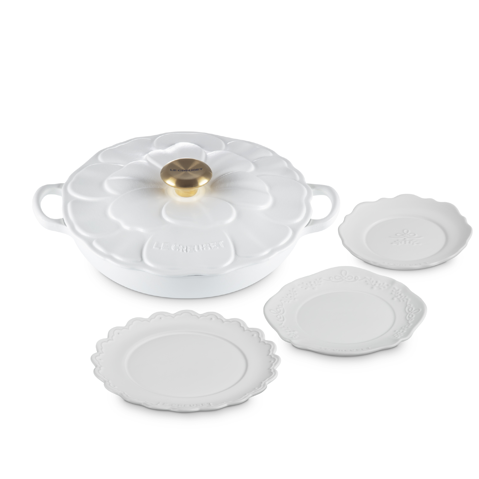 Petal 花瓣造型淺底鍋 26厘米 Cotton (金色鍋蓋頭) 母親節限定套裝