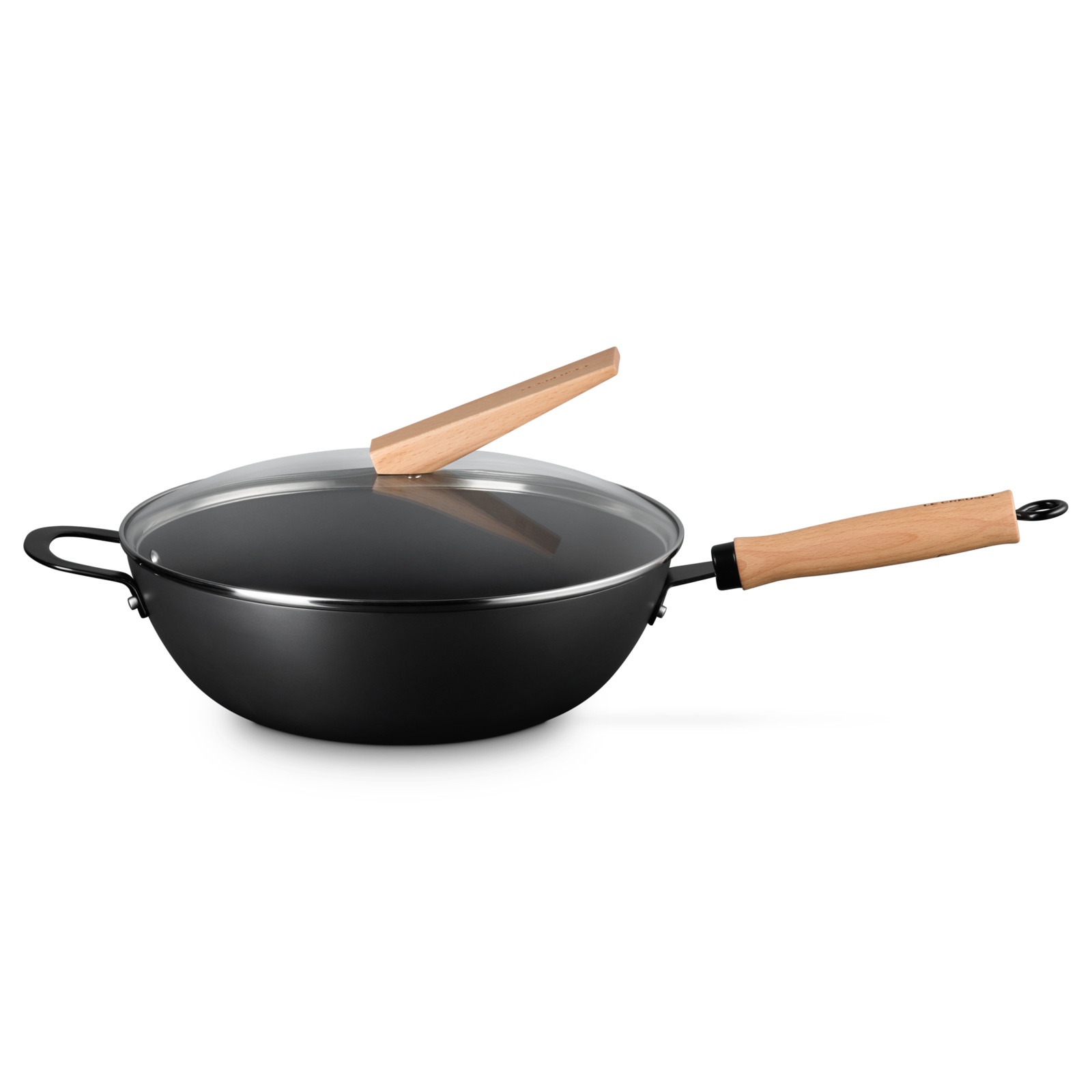 Carbon Steel Wok with Glass Lid 30cm