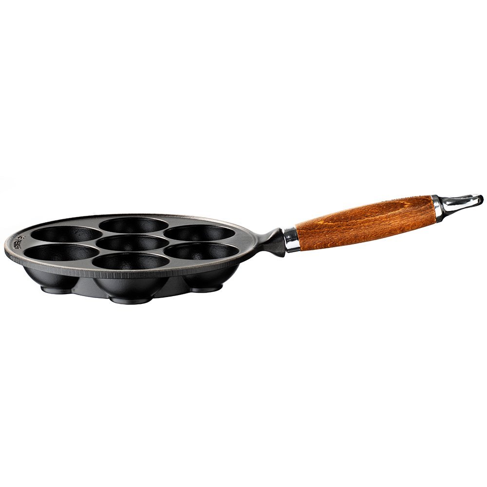 Wooden Handle Doughnuts Pan 20cm Matte Black