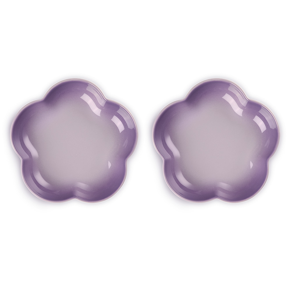 陶瓷花形盤2件裝 20cm Bluebell Purple