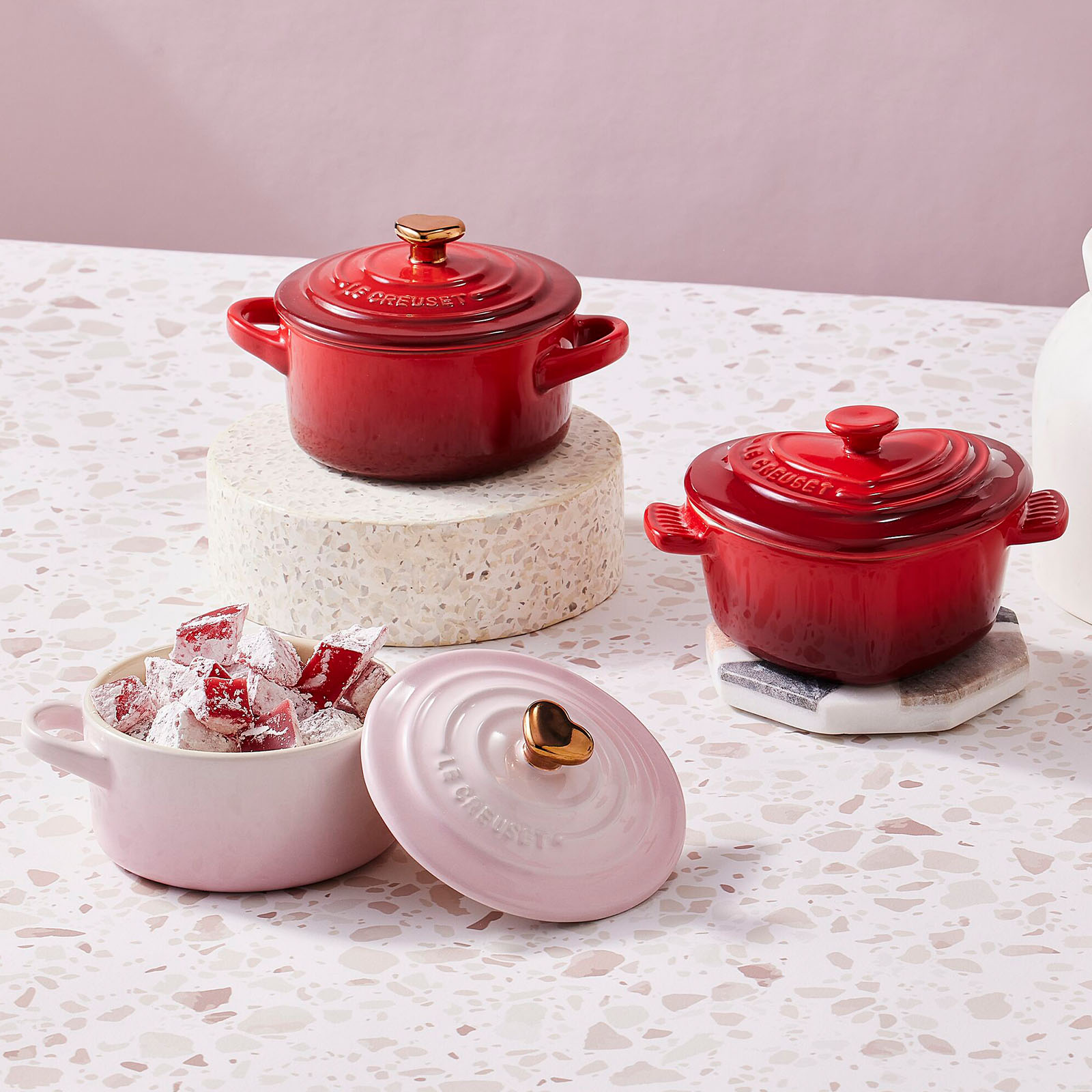 迷你陶瓷圓形小鍋子 (金色心形鍋蓋頭) image number 5