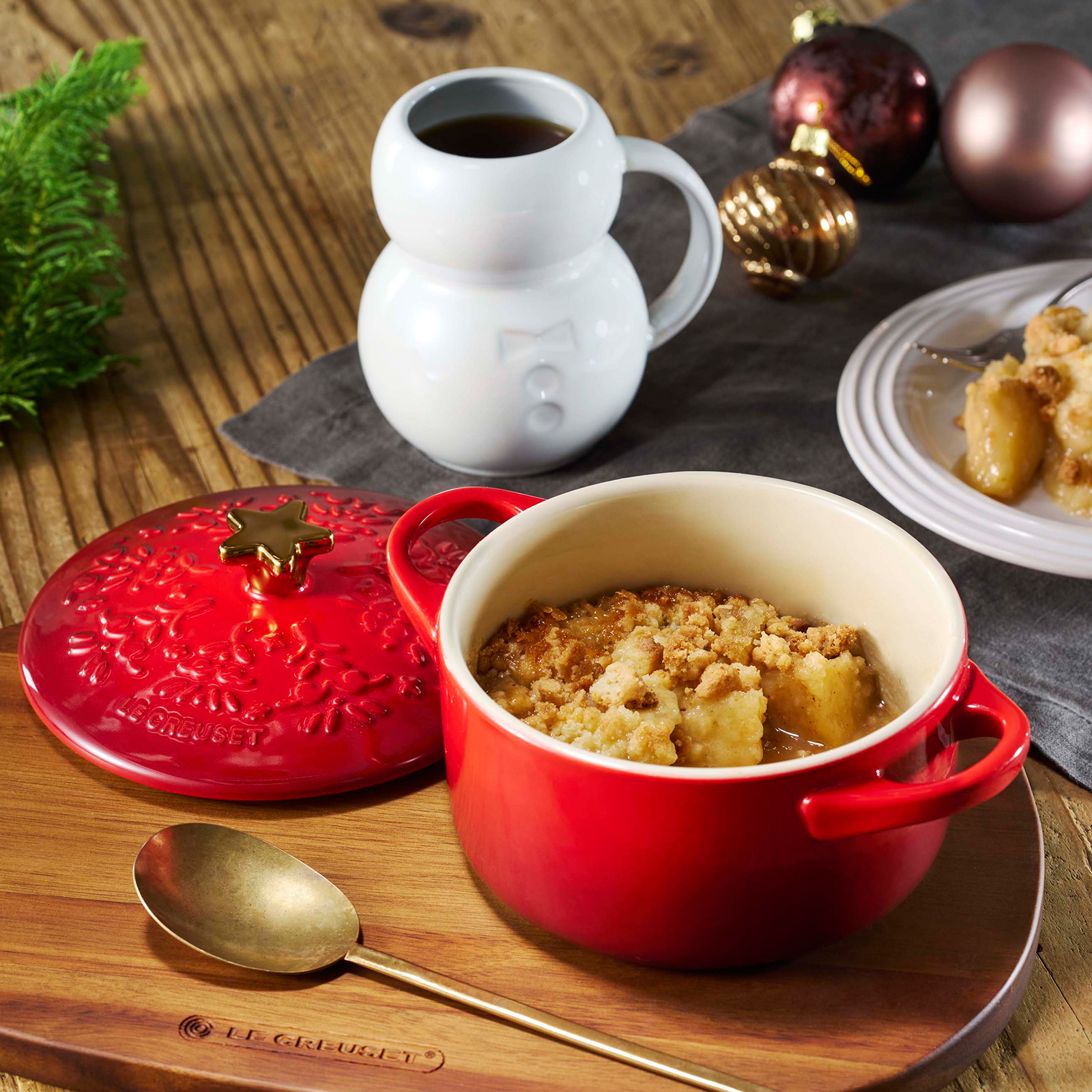 Noël 迷你陶瓷圓形小鍋子(金色星型鍋蓋頭) image number 5