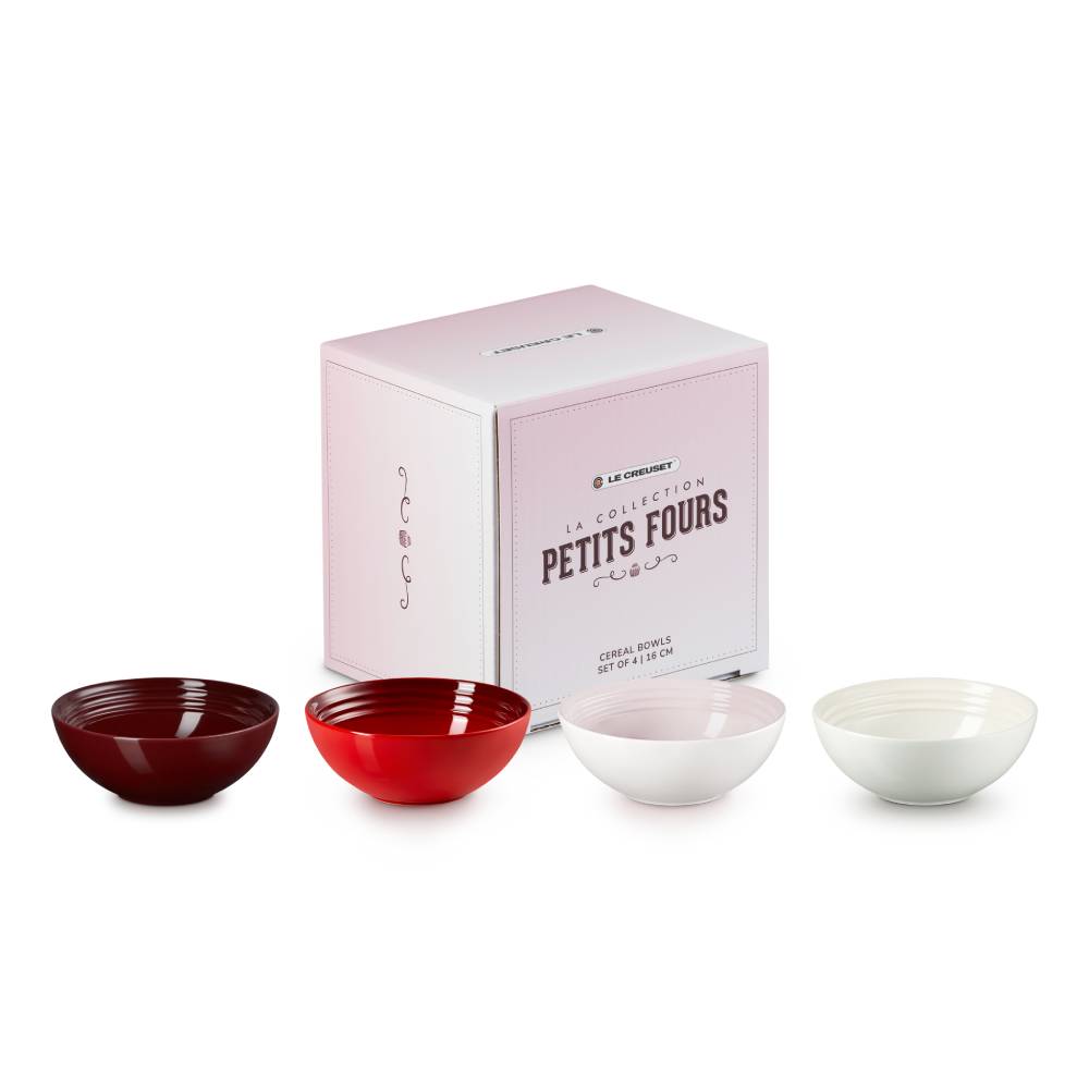 Petits Fours Collection Set of 4 Cereal Bowl 650ml Cerise/Meringue/Shell Pink/Garnet