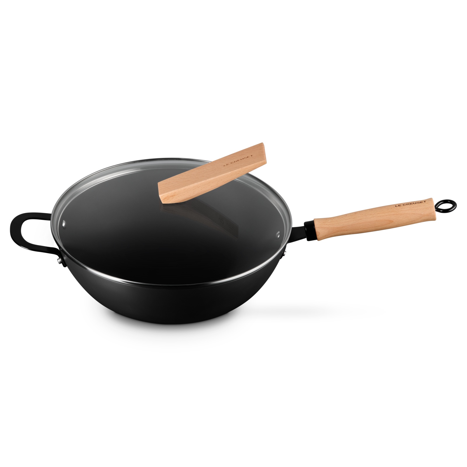 Carbon Steel Wok with Glass Lid image number 4