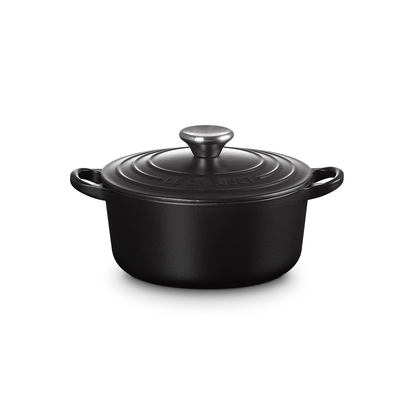 Round Casserole 18cm Matte Black (Black Interior)