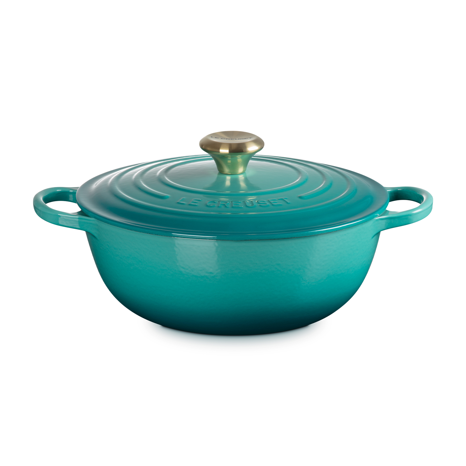 Marmite 26cm Bleu Riviera (Light Gold Knob)